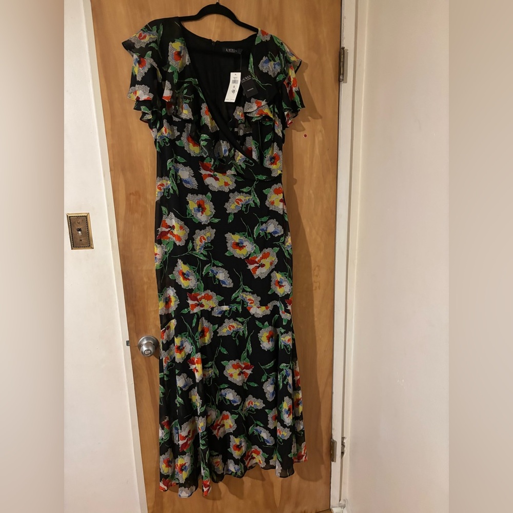 Ralph Lauren Floral Black Maxi Dress